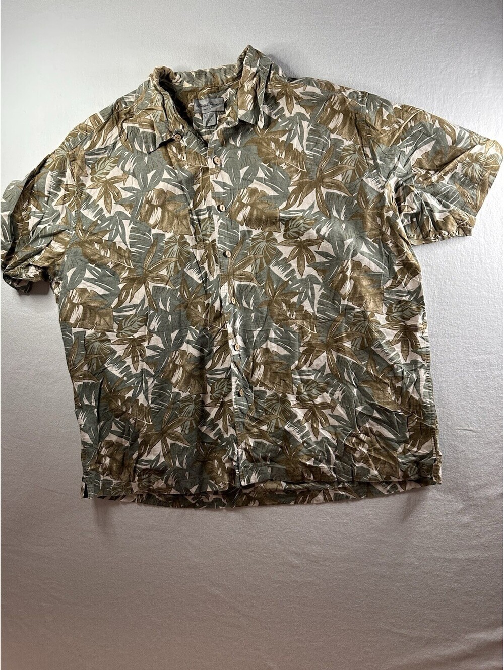 Mens Eddie Bauer Short Sleeve Linen Blend Button Up Shirt Size Large - XXL